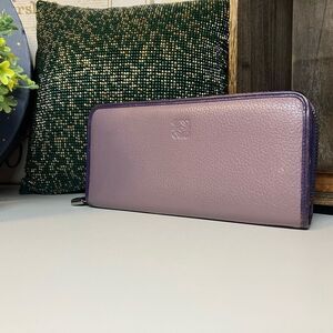 REDUCED TODAY ONLY!! Spectacular Purple/Pink Loewe Leather Continental Wallet